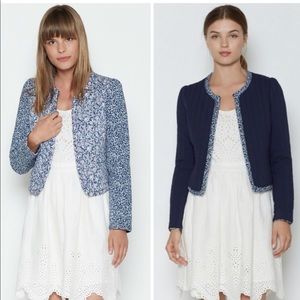 Joie Fiora Reversible Blue Floral Print Jacket